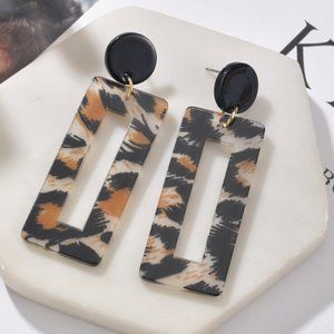 Leopard Dangle Earrings